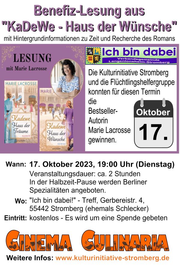 Flyer zum Cinema Culinaria Film: Maria, ihm scheckts nicht!